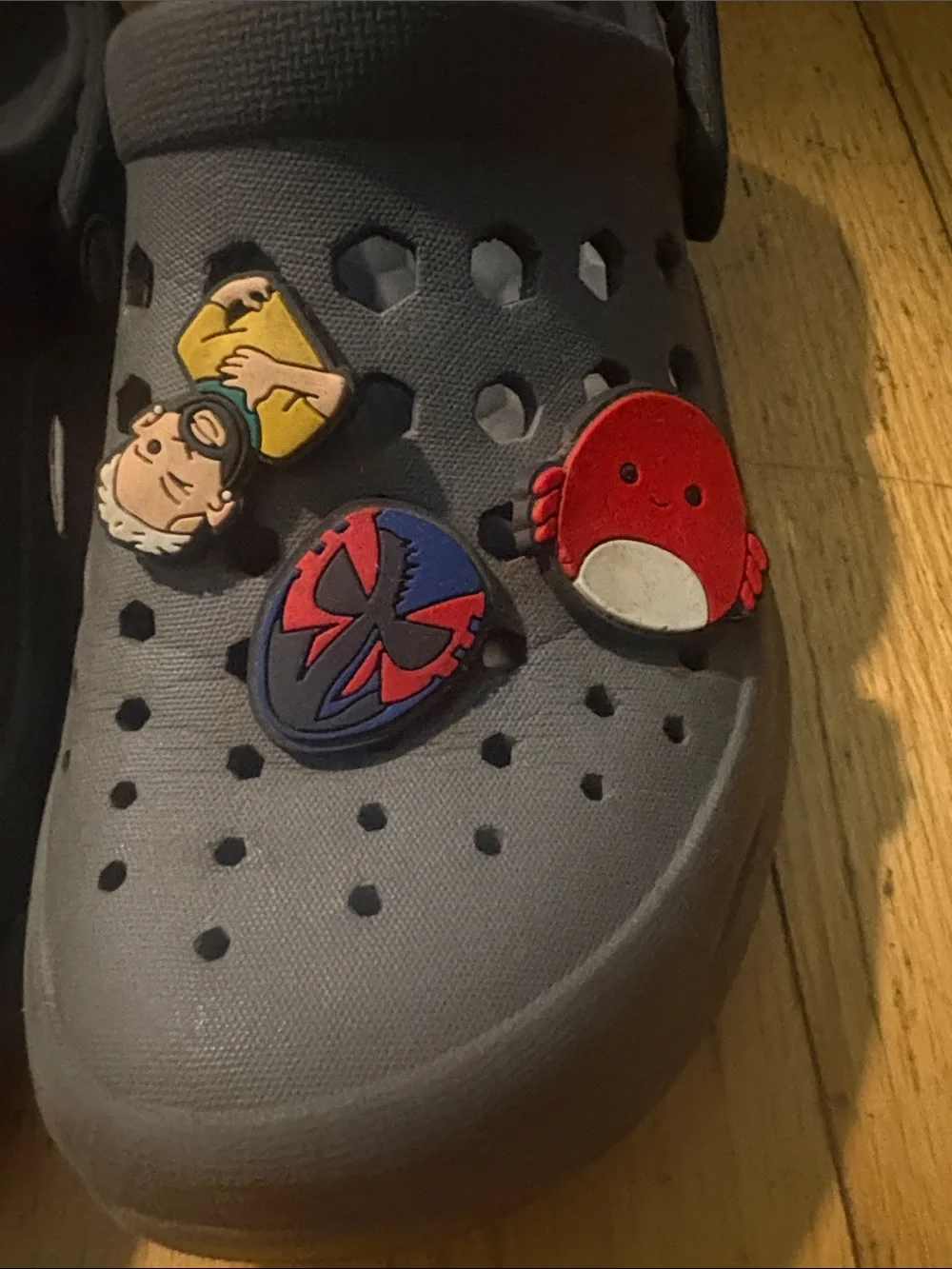 Kids Gray Slip-On with Fun Charms sz 1